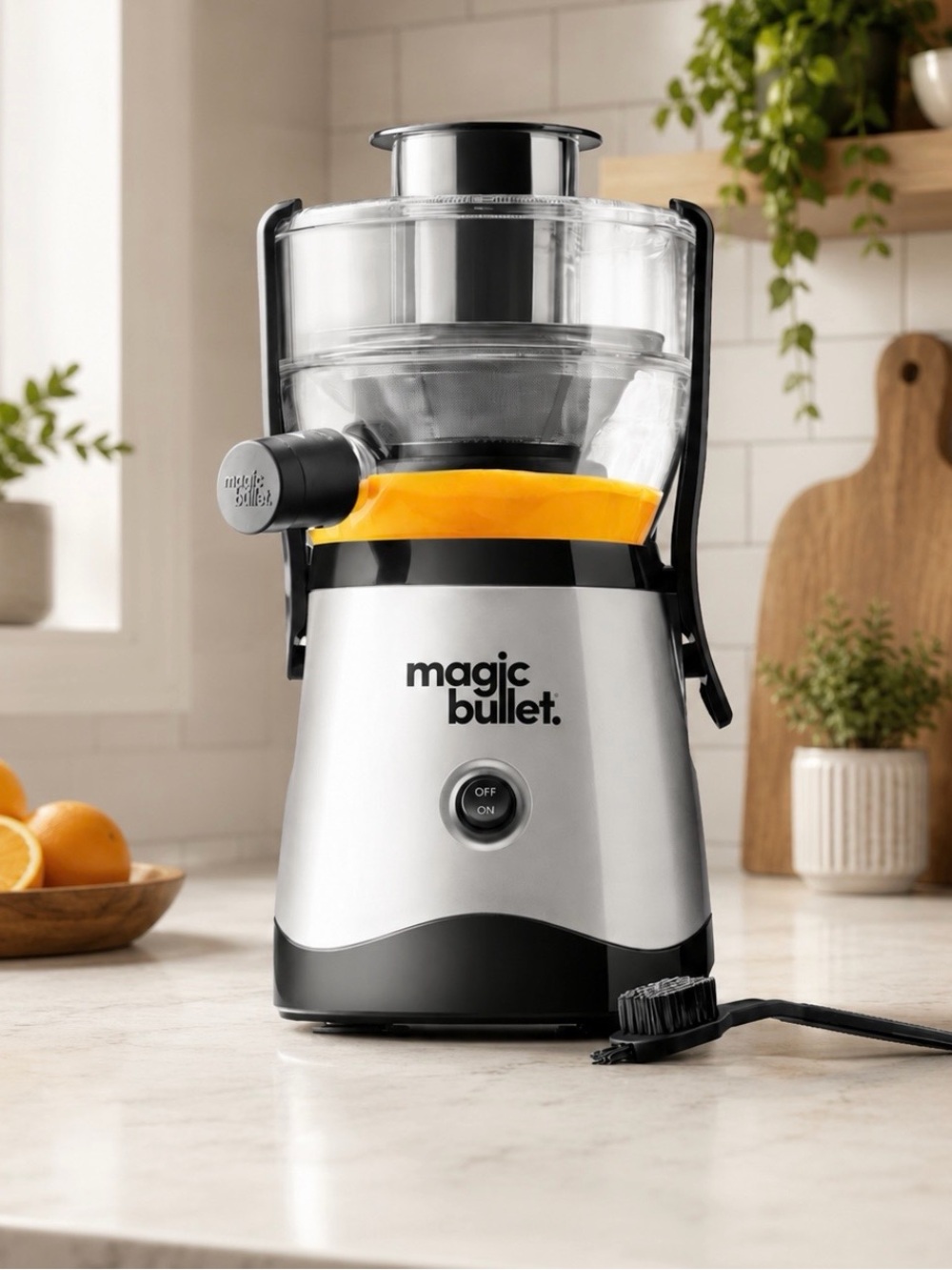 Magic Bullet Citrus Juicer - Silver & Black with Yellow Accent